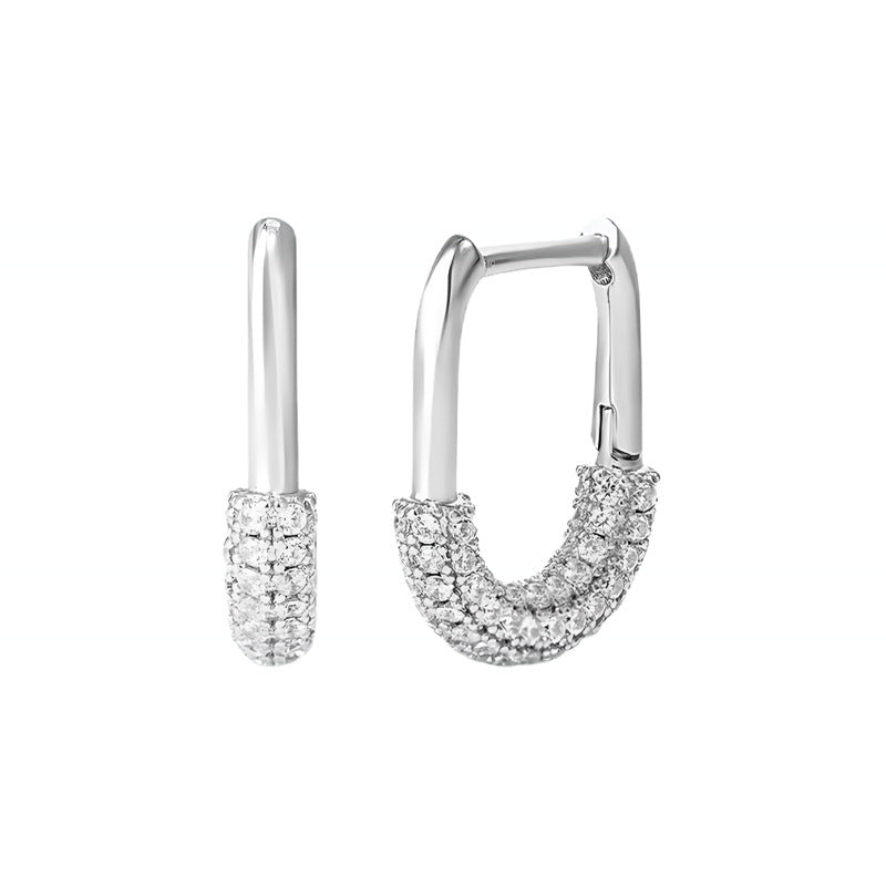 JUSSAN Pave Ear Cuff Sterling Silver Earrings
