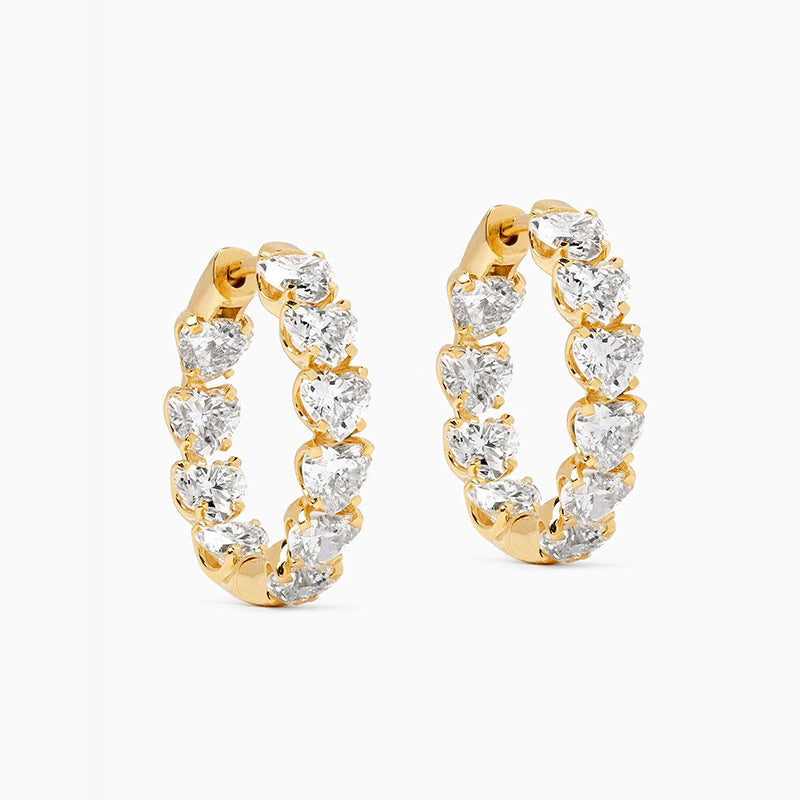 JUSSAN Heart Pave Luxe Sterling Silver Earrings