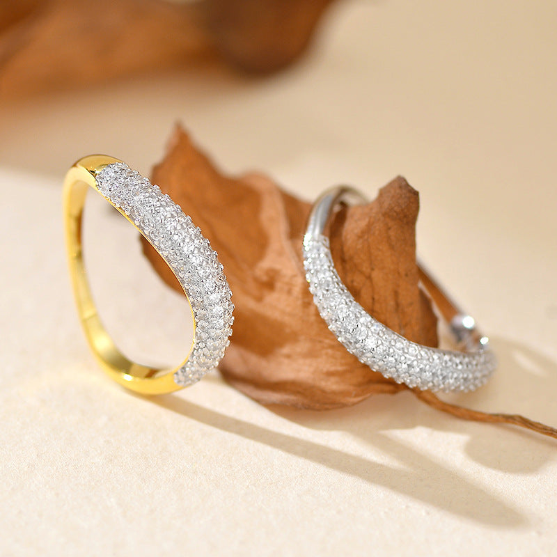 JUSSAN Geometric Hoop Minimal Sterling Silver Ring
