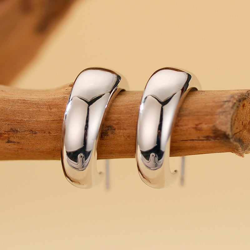 JUSSAN Hoop Minimal Sterling Silver Earrings