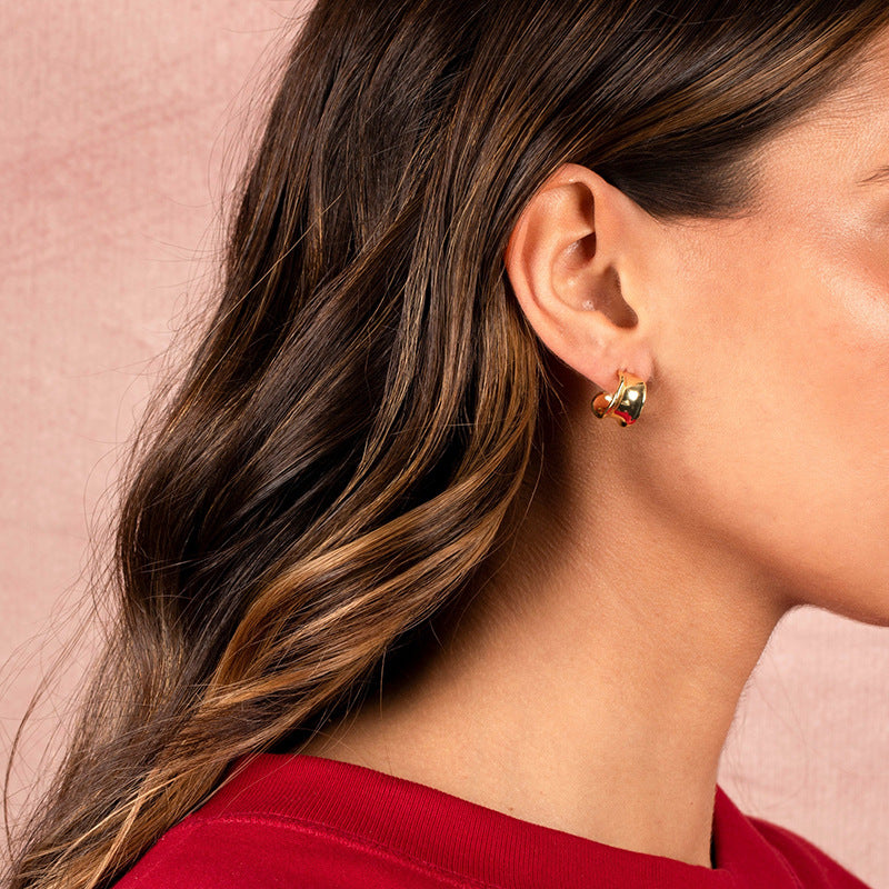 JUSSAN Geometric Minimal Luxe Sterling Silver Earrings