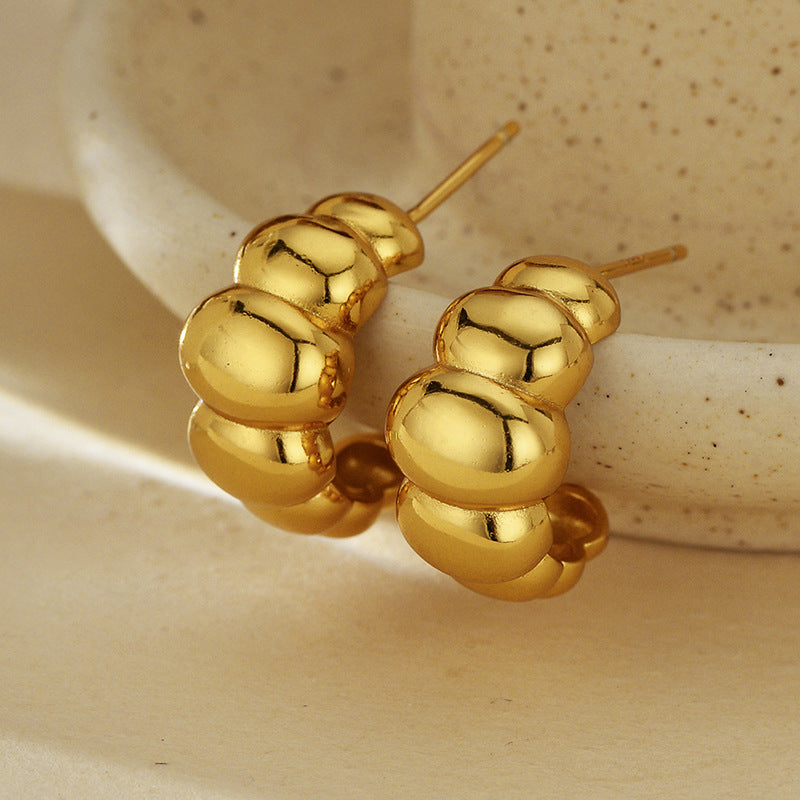 JUSSAN Geometric Minimal Sterling Silver Earrings