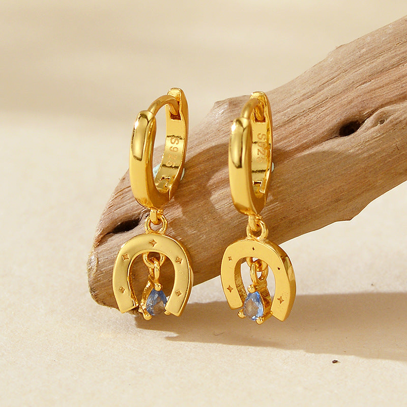 JUSSAN Star Teardrop Geometric Sterling Silver Earrings