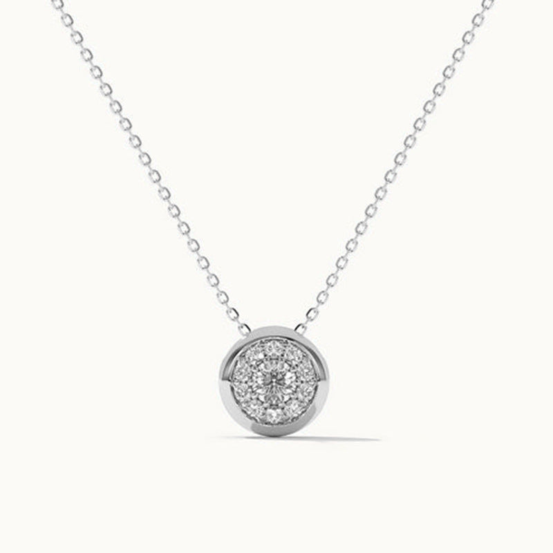 JUSSAN Pave Minimal Luxe Sterling Silver Necklace