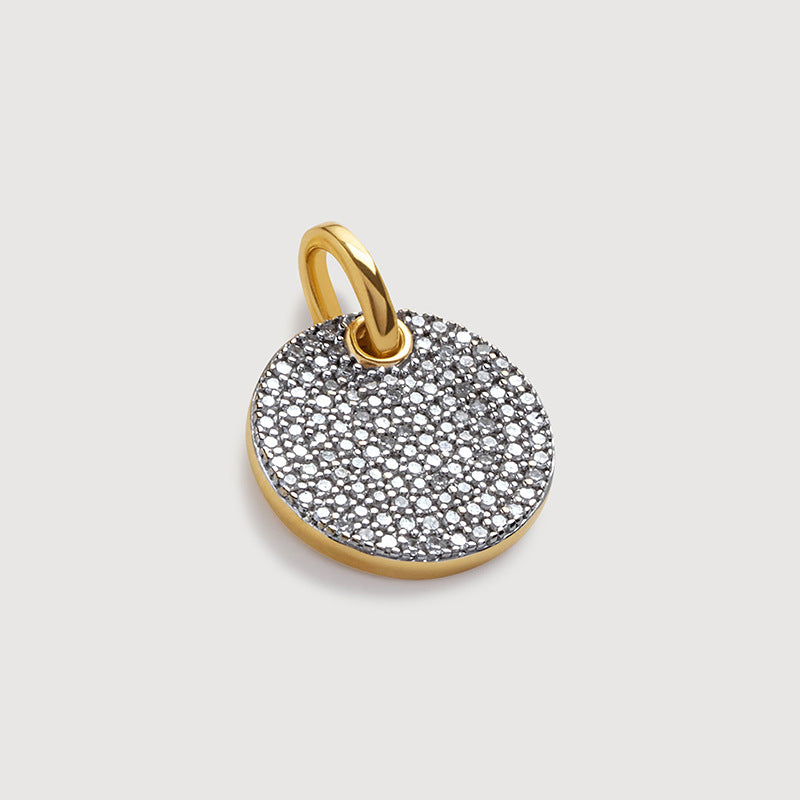 JUSSAN Pave Pendant Minimal Sterling Silver Necklace