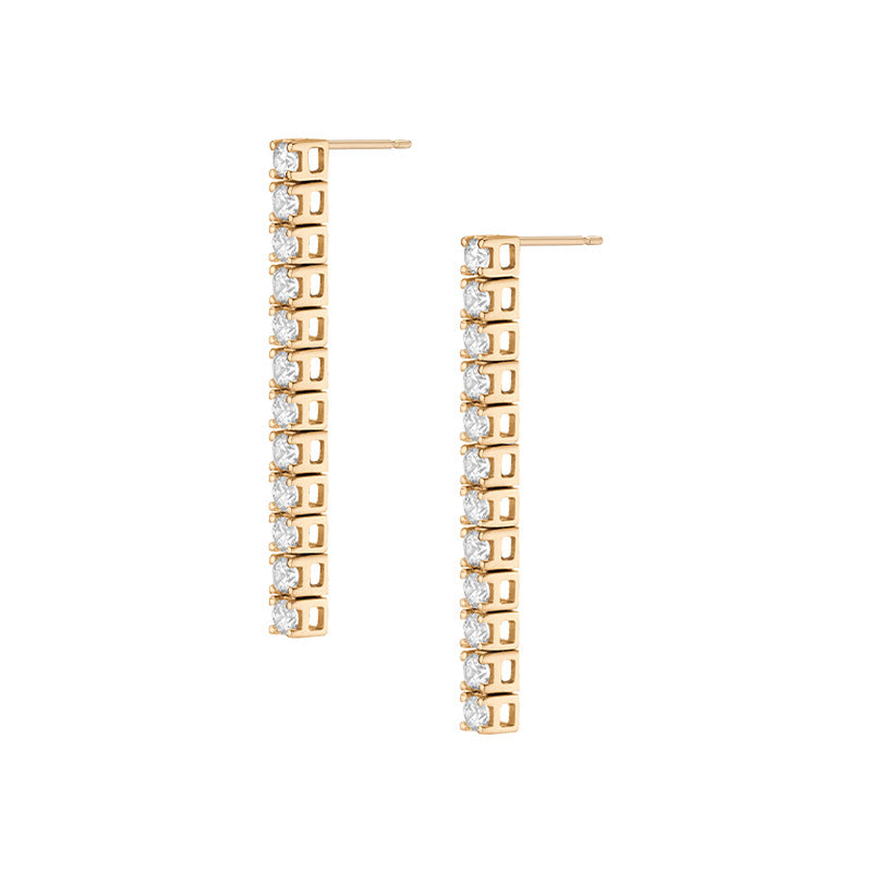 JUSSAN Pave Minimal Luxe Sterling Silver Earrings