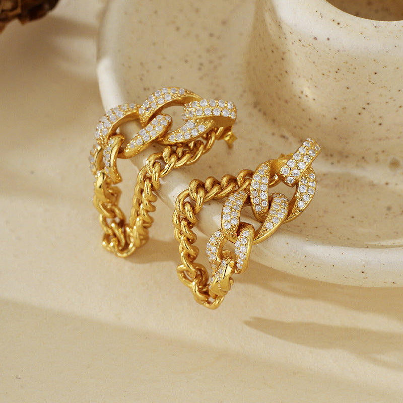 JUSSAN Pave Luxe Sterling Silver Earrings