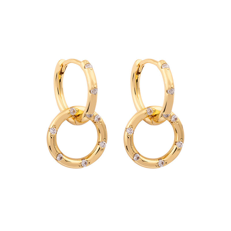 JUSSAN Pave Minimal Luxe Sterling Silver Earrings