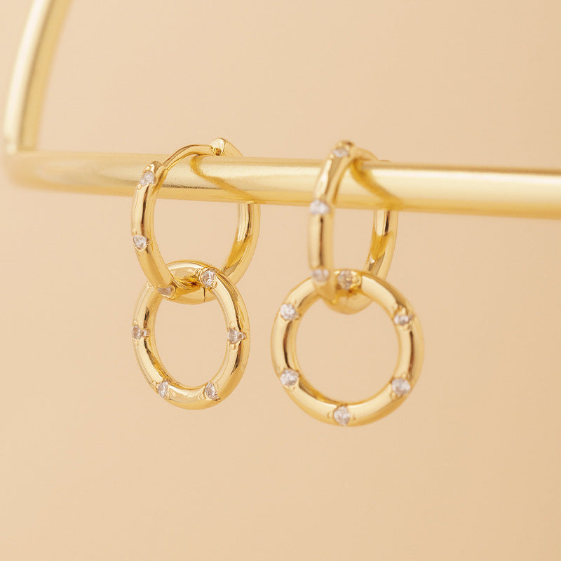 JUSSAN Pave Minimal Luxe Sterling Silver Earrings