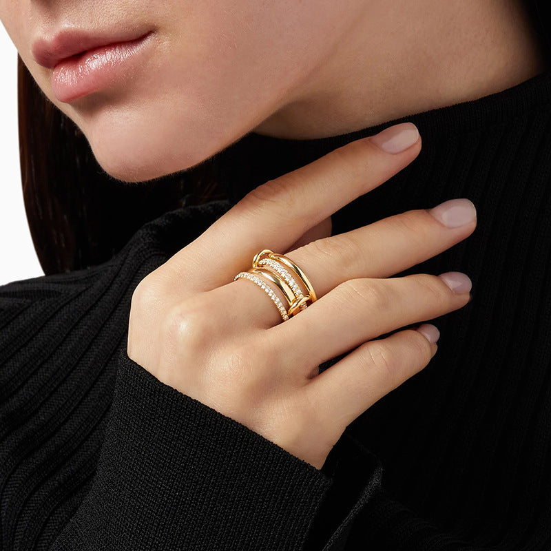 JUSSAN Pave Sterling Silver Ring