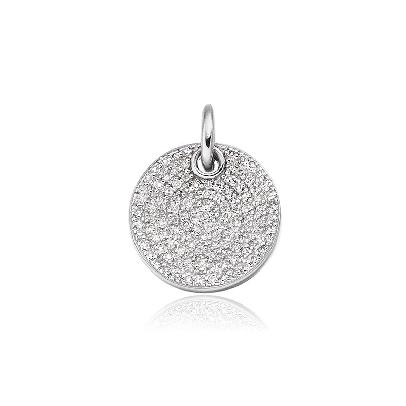JUSSAN Pave Pendant Minimal Sterling Silver Necklace