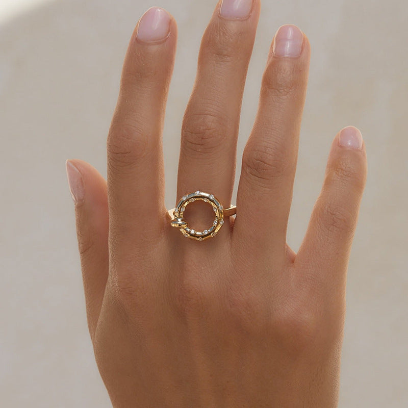 JUSSAN Pave Minimal Luxe Sterling Silver Ring