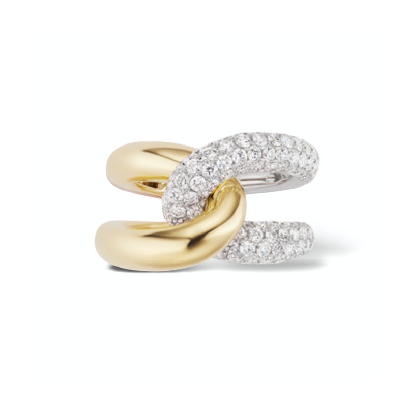 JUSSAN Cross Pave Minimal Sterling Silver Ring