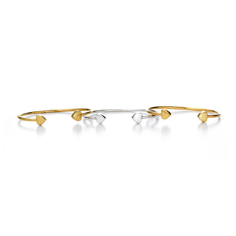JUSSAN Heart Hoop Sterling Silver Bracelet
