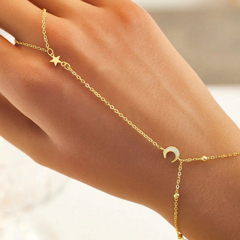 JUSSAN Star Moon Minimal Sterling Silver Bracelet