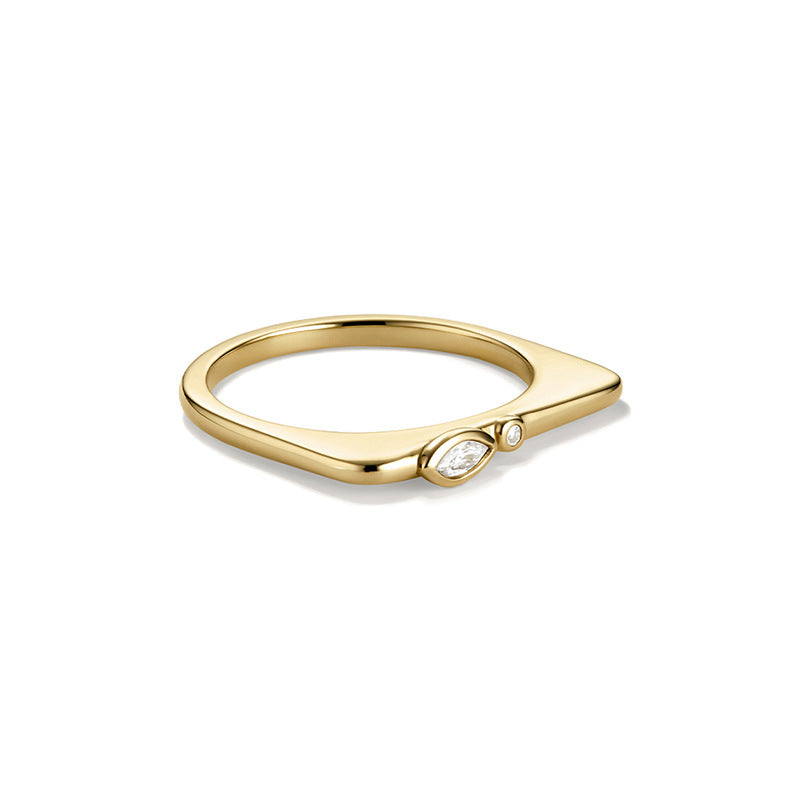 JUSSAN Pave Minimal Luxe Sterling Silver Ring