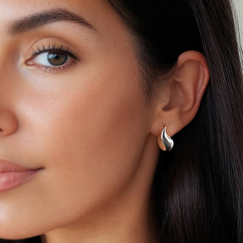 JUSSAN Teardrop Minimal Sterling Silver Earrings
