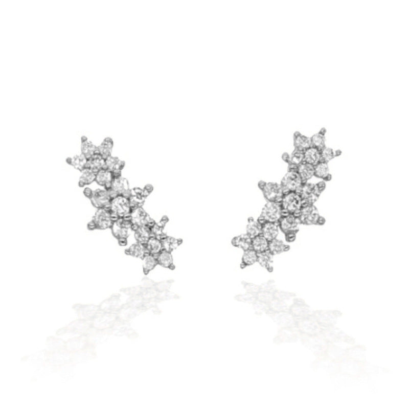 JUSSAN Star Pave Luxe Sterling Silver Earrings