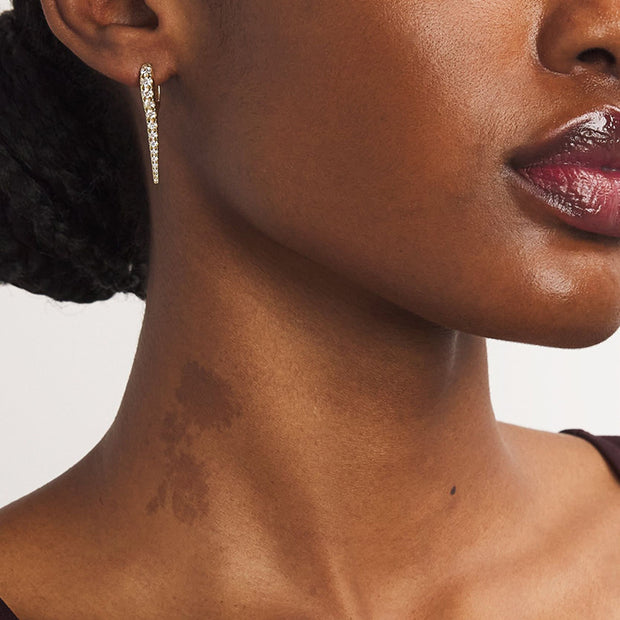 JUSSAN Stud Pave Sterling Silver Earrings