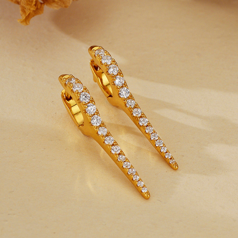 JUSSAN Stud Pave Sterling Silver Earrings