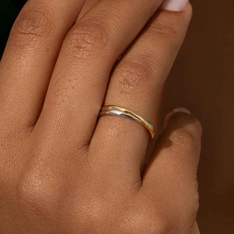 JUSSAN Cross Minimal Luxe Sterling Silver Ring