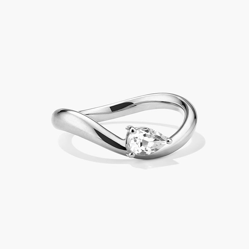 JUSSAN Pave Minimal Luxe Sterling Silver Ring
