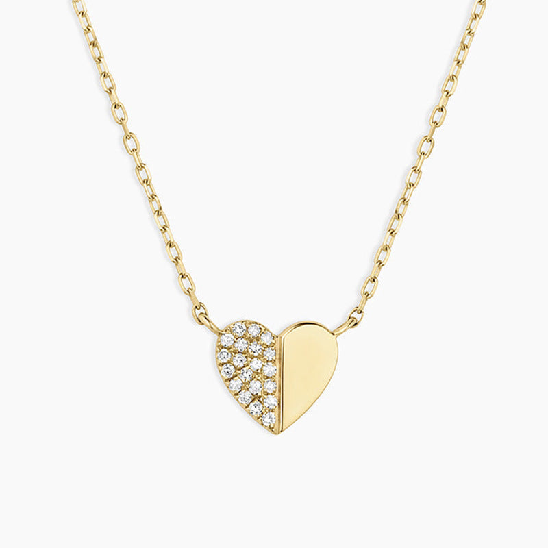 JUSSAN Heart Pave Luxe Sterling Silver Necklace