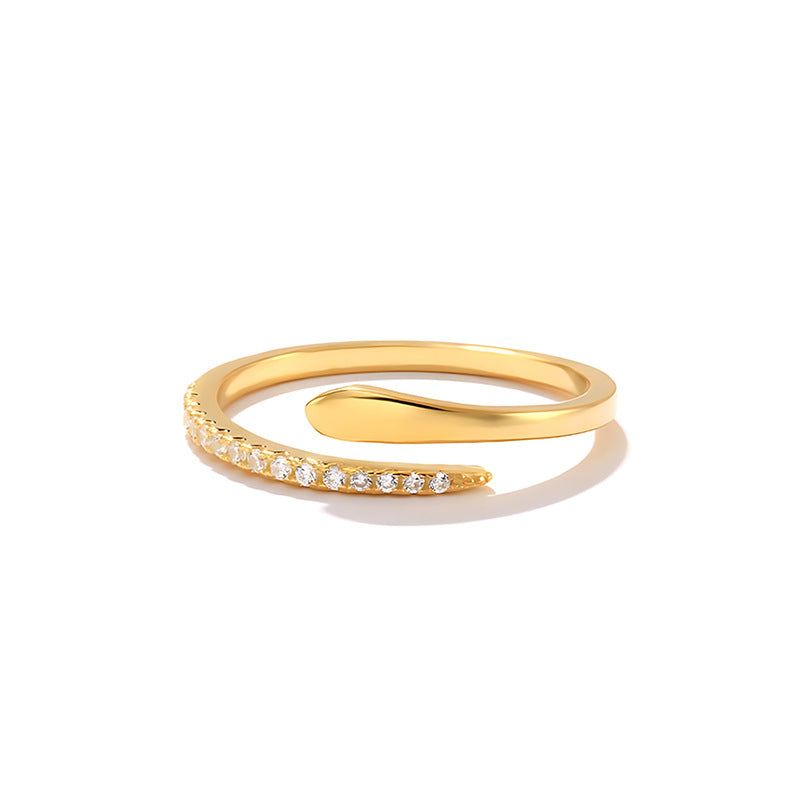 JUSSAN Serpent Pave Sterling Silver Ring