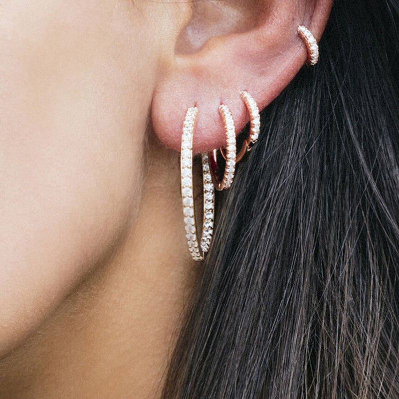 JUSSAN Pave Ear Cuff Sterling Silver Earrings