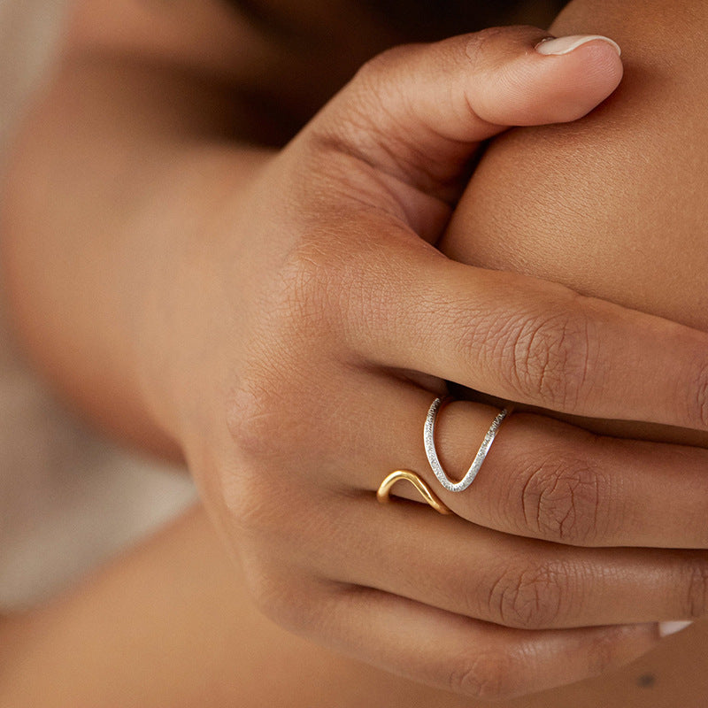 JUSSAN Crossline Geometric Sterling Silver Ring