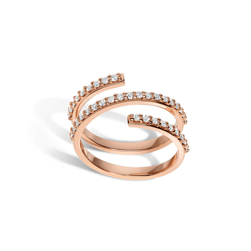 JUSSAN Pave Minimal Luxe Sterling Silver Ring