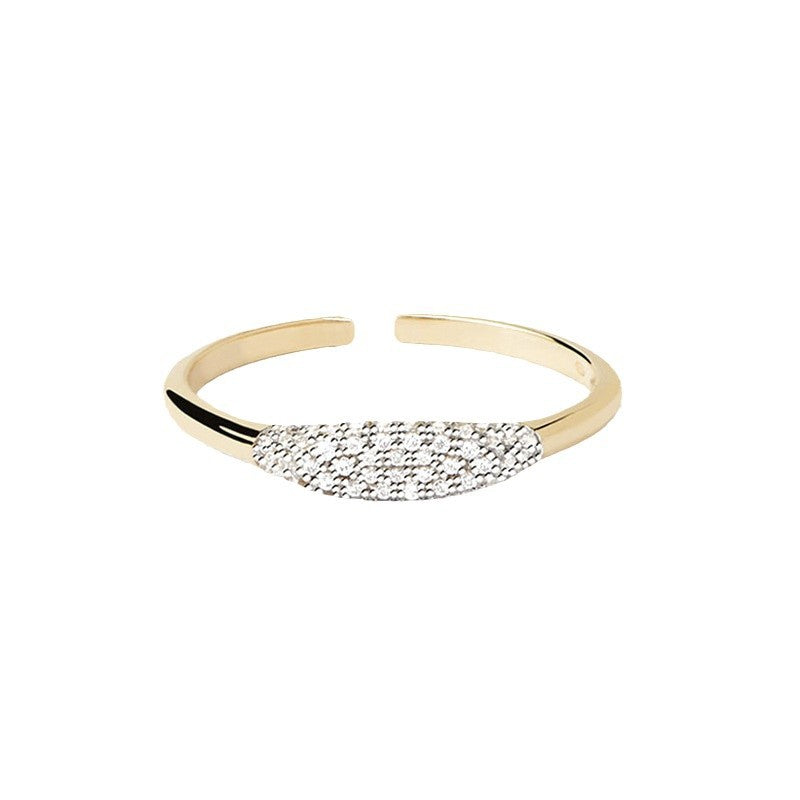 JUSSAN Pave Minimal Sterling Silver Ring