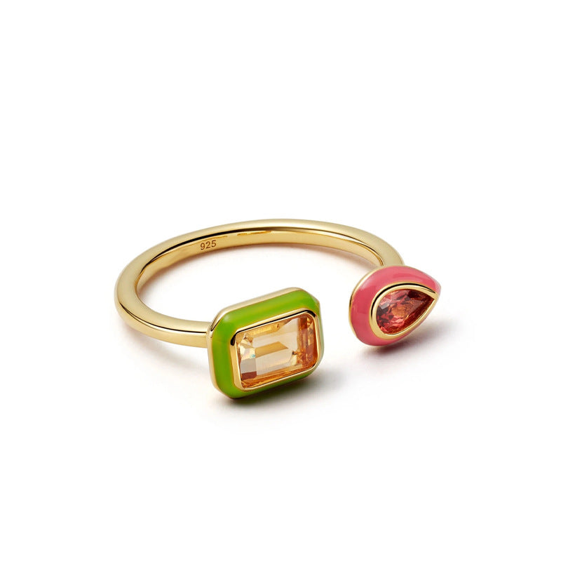 JUSSAN Geometric Pave Sterling Silver Ring