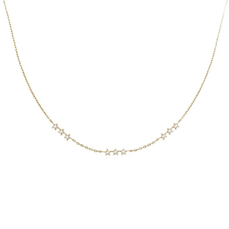 JUSSAN Star Pave Luxe Sterling Silver Necklace