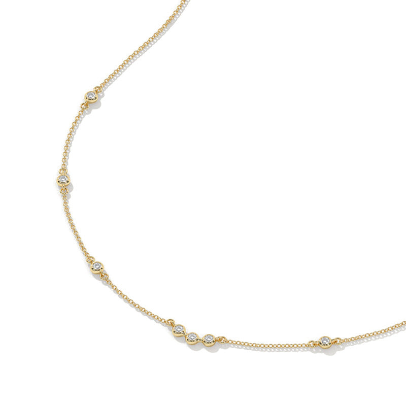 JUSSAN Pave Minimal Luxe Sterling Silver Necklace
