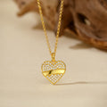 JUSSAN Heart Pave Pendant Sterling Silver Necklace