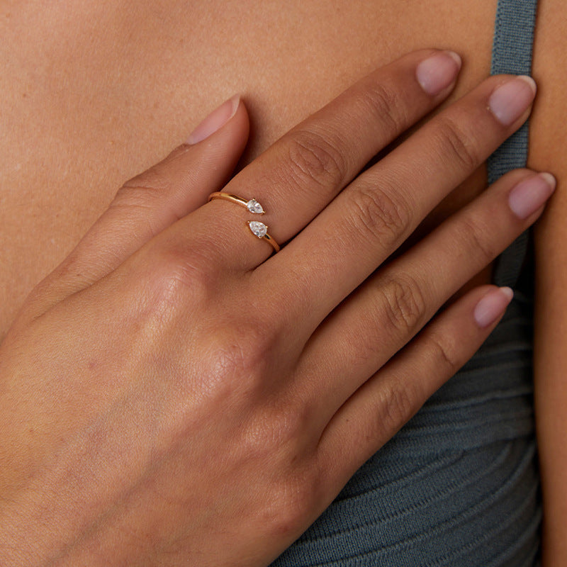 JUSSAN Starlight Teardrop Sterling Silver Ring