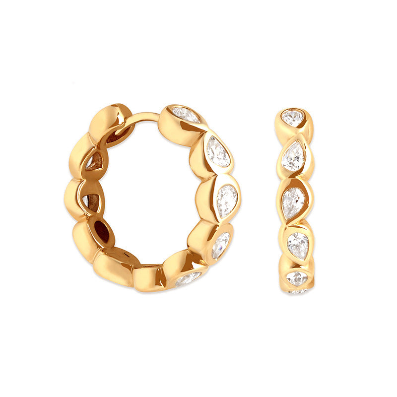 JUSSAN Pave Minimal Luxe Sterling Silver Earrings