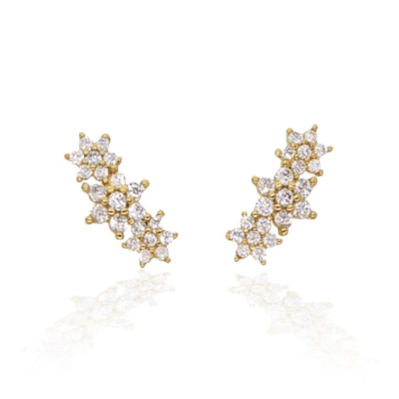 JUSSAN Star Pave Luxe Sterling Silver Earrings