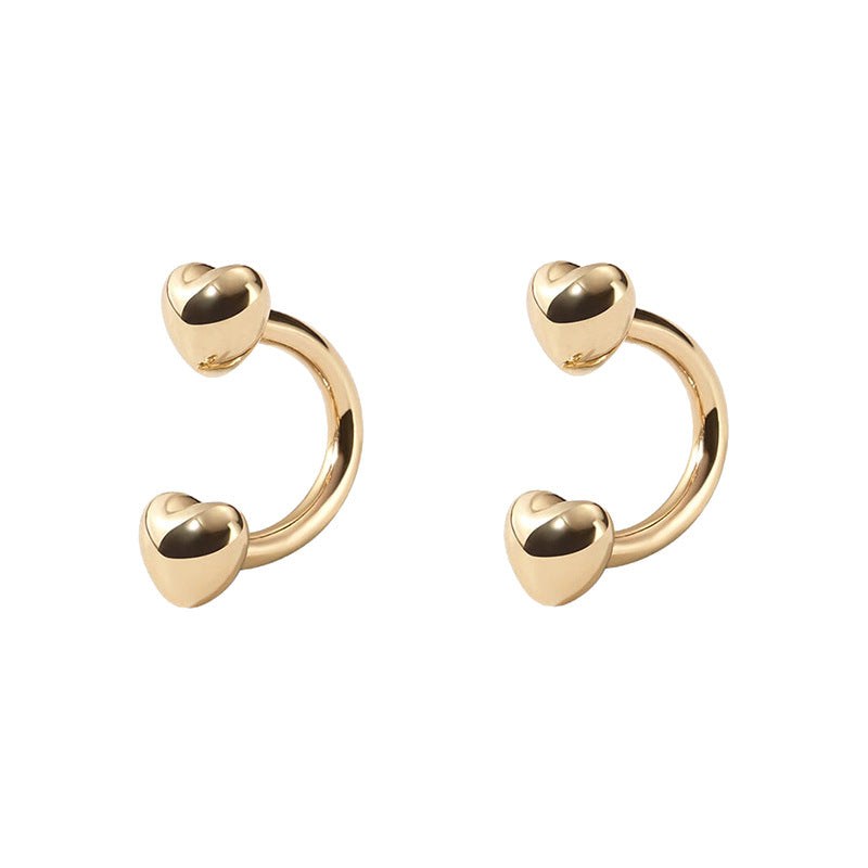 JUSSAN Heart Minimal Luxe Sterling Silver Earrings