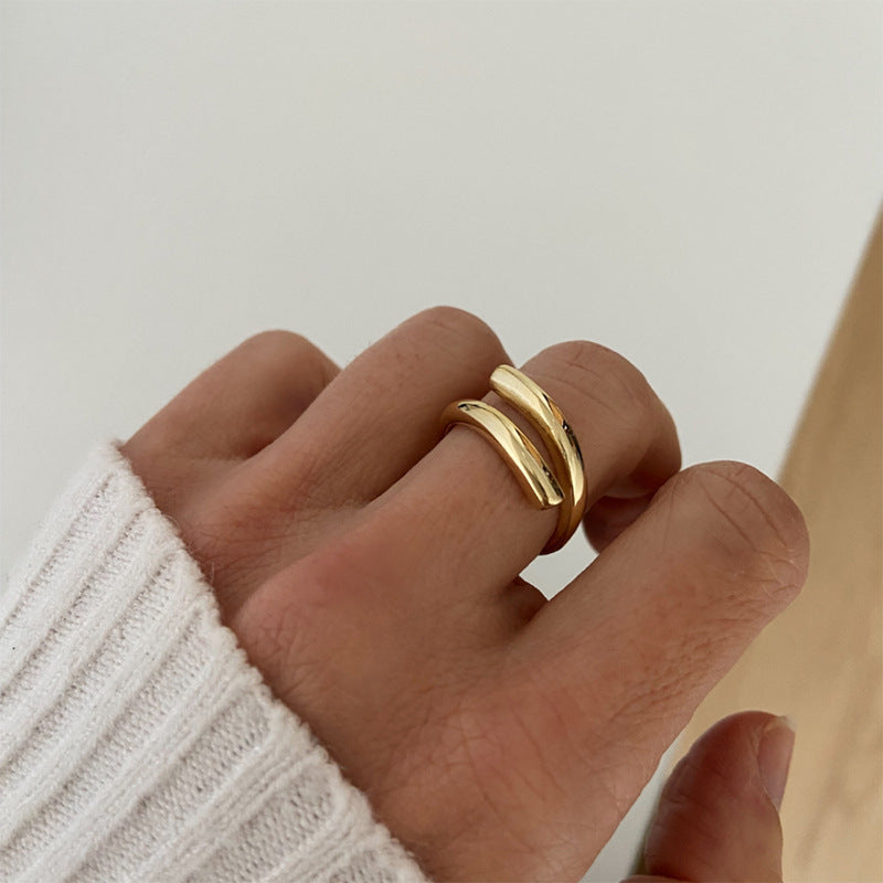 JUSSAN Geometric Hoop Luxe Sterling Silver Ring
