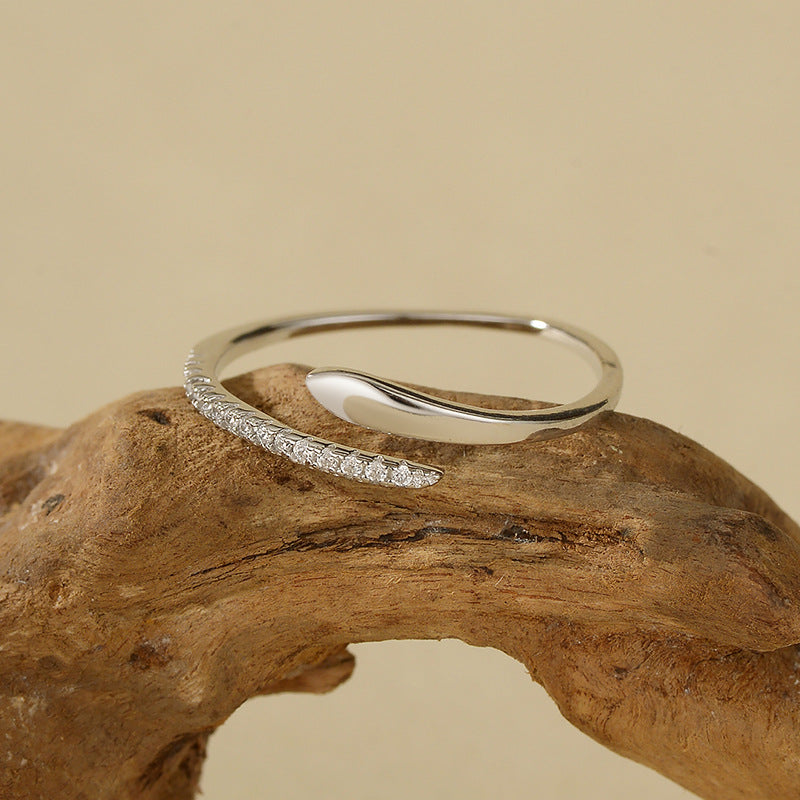 JUSSAN Serpent Pave Sterling Silver Ring