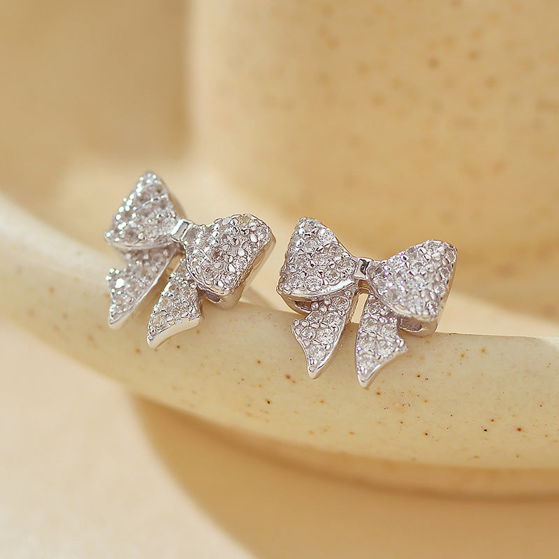 JUSSAN Butterfly Pave Sterling Silver Earrings