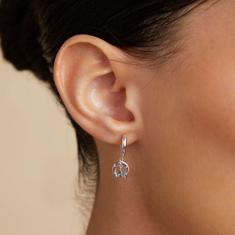 JUSSAN Star Teardrop Geometric Sterling Silver Earrings