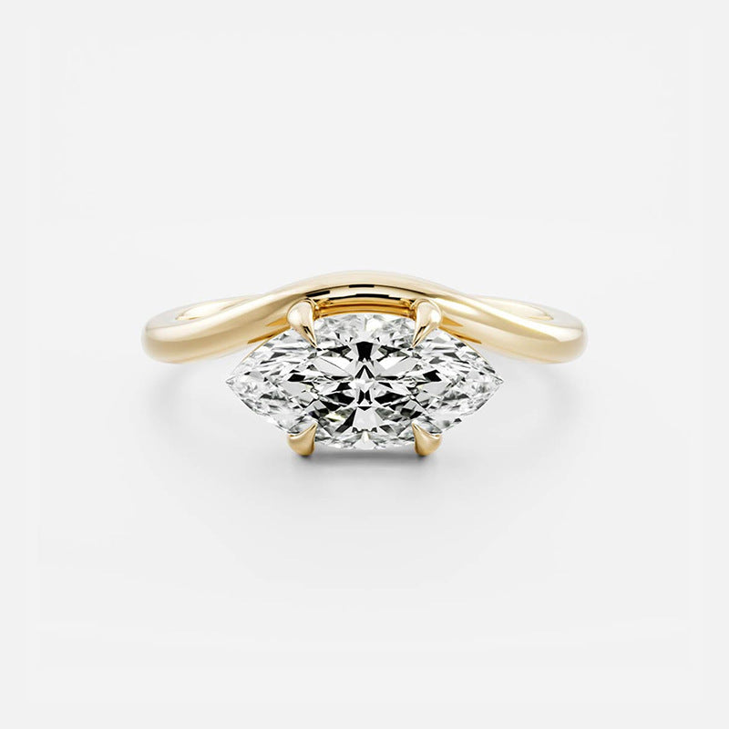 JUSSAN Teardrop Pave Minimal Sterling Silver Ring