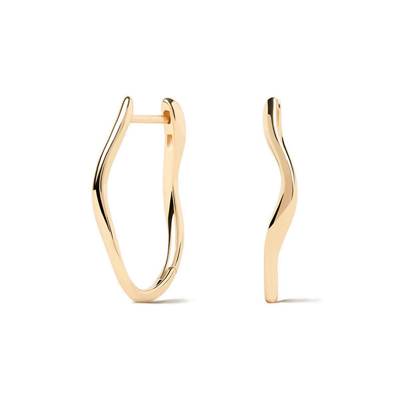 JUSSAN Geometric Hoop Luxe Sterling Silver Earrings
