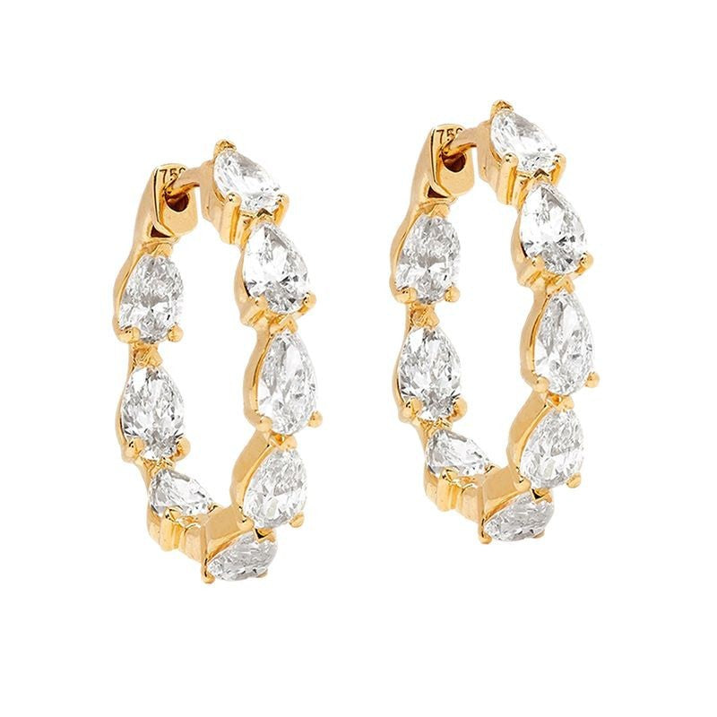 JUSSAN Teardrop Pave Sterling Silver Earrings