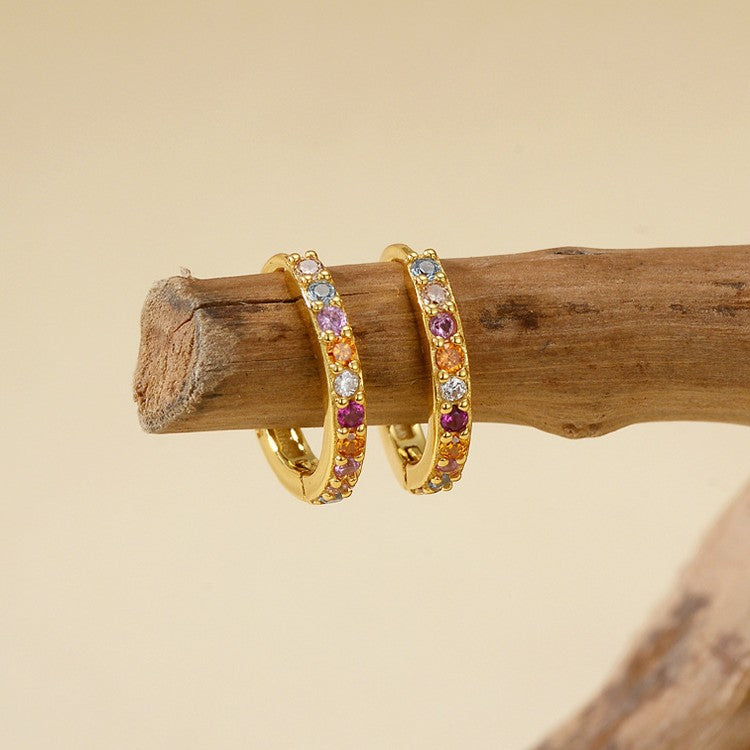 JUSSAN Pave Hoop Luxe Sterling Silver Earrings