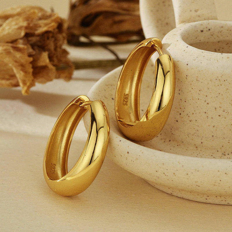 JUSSAN Hoop Minimal Luxe Sterling Silver Earrings