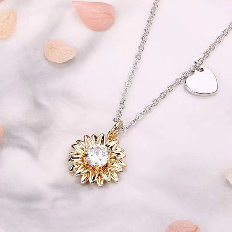 JUSSAN Floral Pave Sterling Silver Necklace